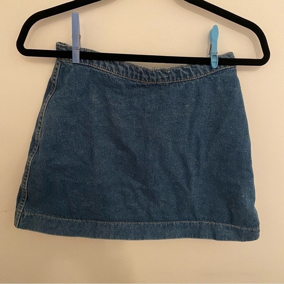 AMERICAN Apparel Blue Denim Jean Skirt A-Line Button Front • sz M Medium - Picture 5 of 5